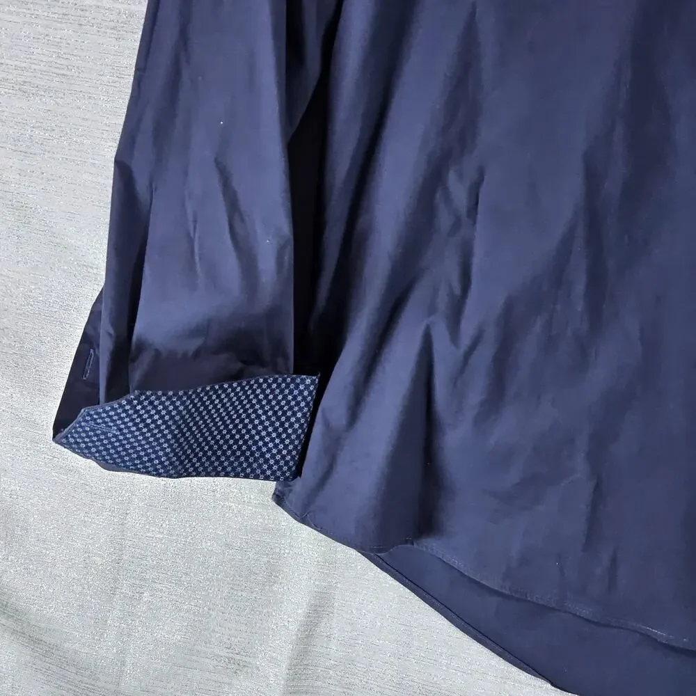 7 Diamonds Dress Shirt Men's XL Blue Stretch Button Up Long Sleeve Cuff Detail